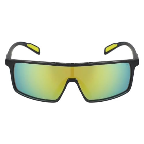 Image of Sporty Sunglasses For Men & Women - Full Rim Polycarbonate Sunglass For Boys & Girls, (S23931) Frame Color -Black, Lens Color - Green