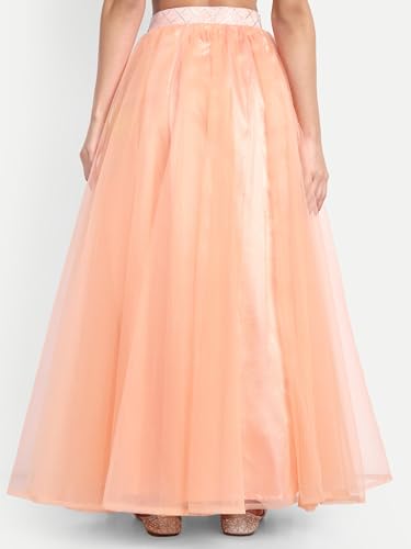 Image of TILISM Women's and Girls Solid Satin Long Skirt