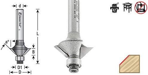 Amana Tool - MSL2454 Carbide Tipped Miniature Chamfer 45 Deg x 25/32 Dia x 1/4