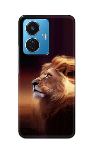 Image of PRINTFIDAA Printed Hard Back Cover Case for Vivo Y55 (2022) | Vivo T1 44W | Vivo iQOO Z6 44W Back Cover (Danger Lion) -112