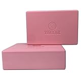 TEEYAR ヨガブロック 2個セット 3サイズ 23 x 15 x 7.4/7.6cm(高密度) また 大きい 23 x 15 x 10cm(中密度) 全30色 初心者/上級な ヨガぶろっく(Yoga block set) (厚さ7.2cm/ピンク)