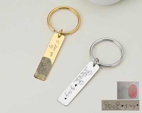 Image of Customized Keychain, Personalized Signature Keychain, Handwritten Keychain, In Memory of Gift, Loss Gift