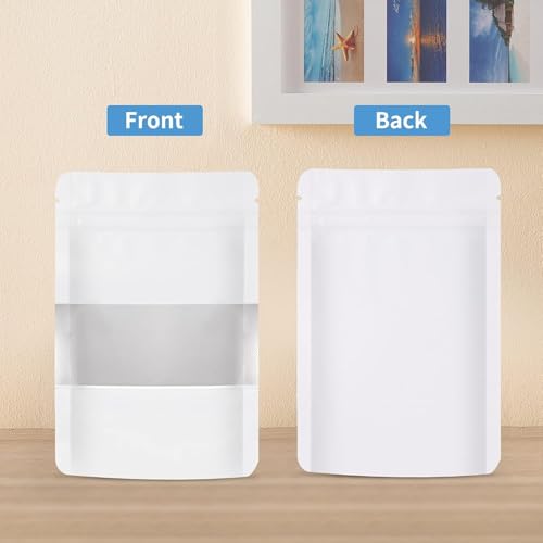 Image of The Ultimate Solution for Food Storage - Foil Pouch Stand-Up Bags with Self-Sealing Technology Matt White Polyester (50 GM, 20, count)