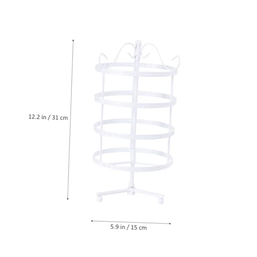 Présentoir à boucles d'oreilles rotatif 144 trous support métal blanc