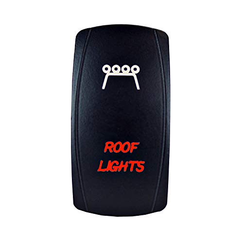 STV Motorsports 5 Pin Laser LED Light ROOF LIGHTS Toggle Rocker Switch 20A 12V On-Off SPST Waterproof (Red) - Thumbnail 2