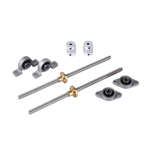 Metal Ball Screw nut 1Set 100mm-600mm CNC T8 Lead Screw 8mm +Brass Copper Nut + KP08 Bearing Bracket +Flexible Coupling(200mm)