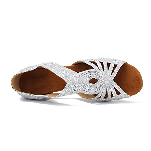 Image of Low Heel Women Ballroom Dance Shoes Salsa Batchata Social Beginner Practice Wedding Dancing 1.5in Heels YT04