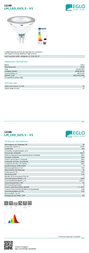 EGLO Set of 2 LED light bulbs, GU5,3 reflector lamps, 5.2 watts each (equivalent to 50 watt), 450 lumen, warm white glow - Image 4