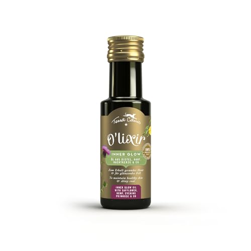 Terra Canis O'LIXIR Öle - Inner-Glow mit Distel-, & Nachtkerzenöl, 100ml | für glänzendes Fell | zur Unterstützung einer gesunden Hautbarriere | Premium Hunde-Nahrungsergänzung I Liebevoll hergestellt