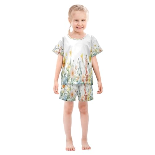 senya Short Sleeve Pajamas Sets Summer Cotton Sleepwear Watercolor Soft Pale3