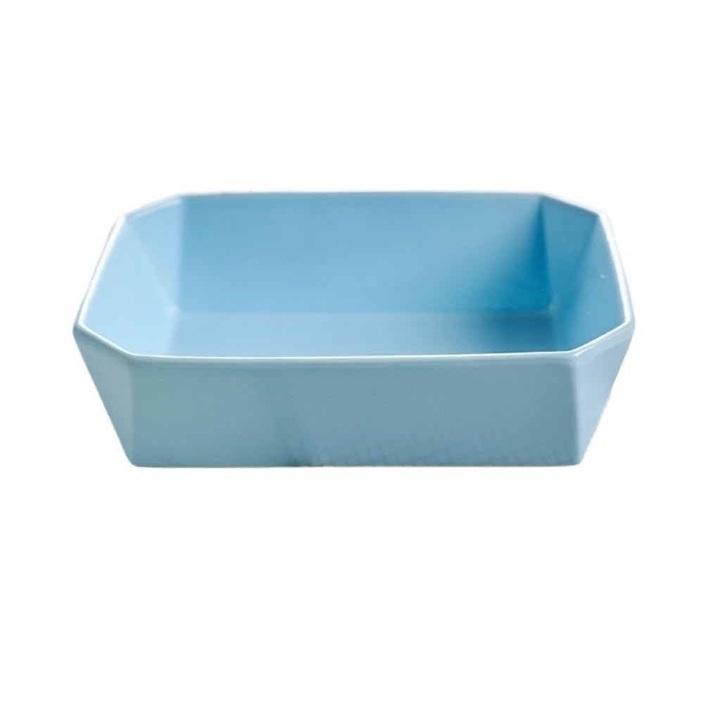 Plat de cuisson Casserole en céramique et poêle à lasagne, 20 * 15 * 5.7 cm Pain(Blue)