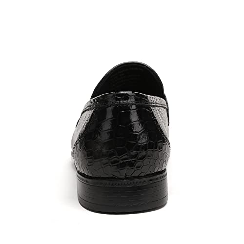 Image of Mens Leather Tassel Loafer, Classic Luxury Smooth Upper Tassel Slip-on Penny Loafer for Mens, Black