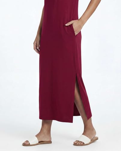 Image of Real Essentials 3 Pack Women's Casual Short Sleeve Maxi T-Shirt Dress with Slit (Available in Plus Size)
