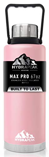 Hydrapeak 67oz Double Wall Stainless-Steel Vacuum Insulated Water Bottle, Wide Mouth Flask