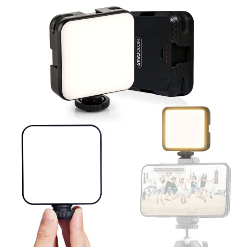 Lampe video MOJOGEAR 64-LED finissez-en avec les images sombres sur smartphone