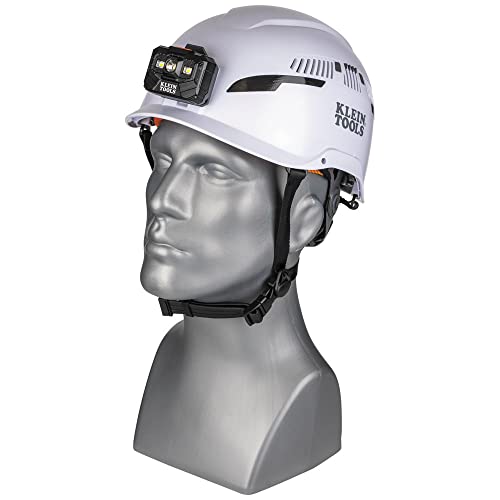 Klein Tools 60526 Safety Helmet, Type-2 Safety Helmet With Rechargeable Headlamp, Vented, Class C, White #TOP4