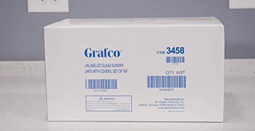 Frasco de vidrio GF Health 3458 de 7 pulgadas con tapa transparente (Paquete de 6) 6