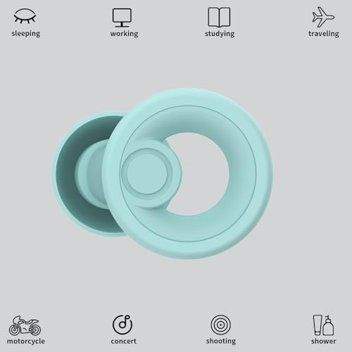 Image of Ear Plugs for Noise Cancelling Ear Protection EarPlugs for Sleep,Concerts,Work,Study,8 Size Eartips with Small Box,Perfect Silicone Earplugs for Noise Reduction (Tblue, 1 Pair)