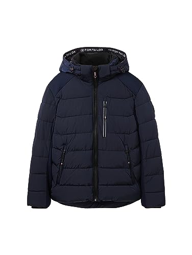 TOM TAILOR Herren Puffer-Jacke mit Abnehmbarer Kapuze – Ansicht 4