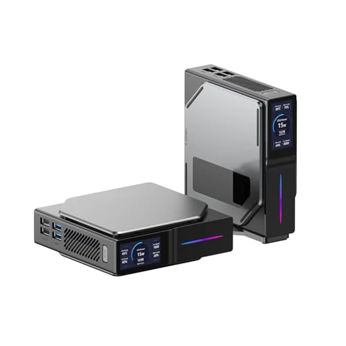 Image of SKULLSAINTS Agni Mini PC - Vibrant LCD Screen, M.2 SSD, Mini Tower with RGB Lights, WiFi 6, 4K UHD, Dual LAN for Home and Office (0+0, 13th Gen N150)