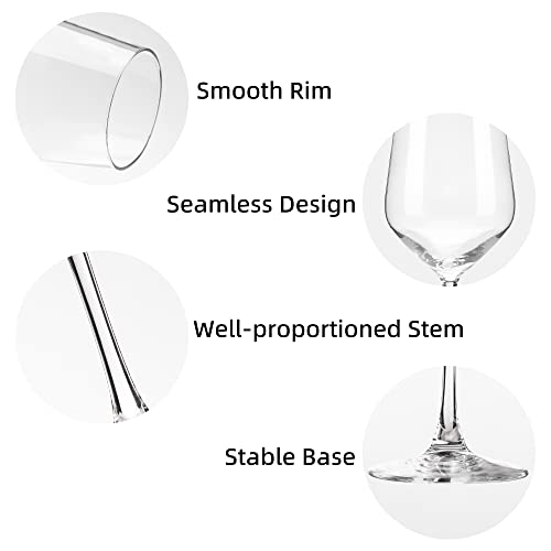 Yangnay EJ6338 Wine Glasses Set Of 6, 13 Oz Red Or White Wine Glass With Stem, Perfect For Home, Restaurant, Dishwasher Safe thumb #2