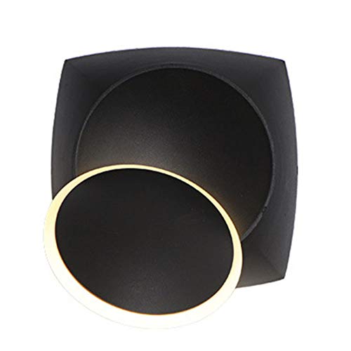 Preisvergleich Produktbild Nordic europäischen moderne drehbare runde aluminium acryl beleuchtung wohnzimmer schlafzimmer nacht led wandleuchte hotel cafe gang decor leuchten,Black