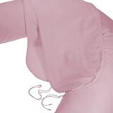 Minky Mooh Funda de cojín de lactancia natural de 100% algodón orgánico – para tu cojín de lactancia XXL o almohada para dormir de lado – lavable a máquina a 60 °C – 190 cm de longitud, color lila