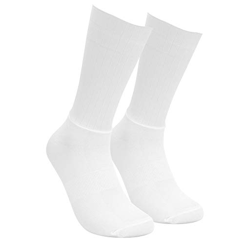 Ahomi Anti-Rutsch-Sportfußball Socken Frauen Männer Radfahren Wadenlangen Socken (Weiß)