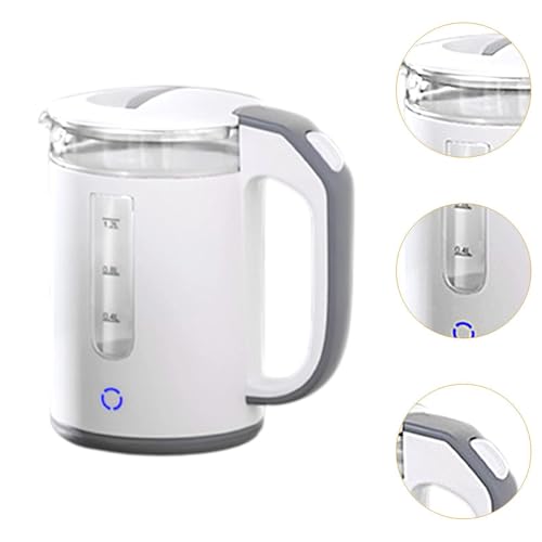 Tetera eléctrica de vidrio borosilicato 1.2 L blanca miniatura 2