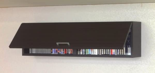 Amazon｜壁掛けCD・DVD収納ラック 幅90 ダークブラウン｜CD