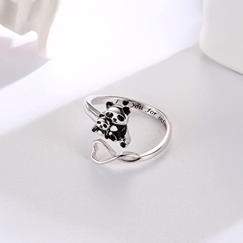 Mother Daughter Jewelry Elephant Panda Koala Dinosaur Rings Sterling Silver Necklace Bracelet Mom Child Animal Jewelry Gift4