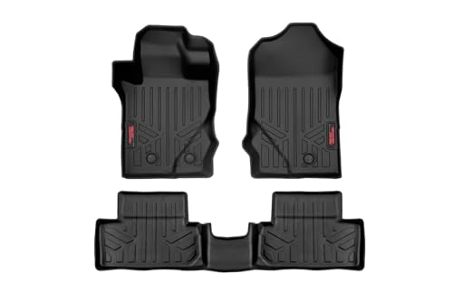Rough Country All Weather Floor Mats for Ford Bronco 2-Door (2021-2025) - Non-Slip Waterproof Flexible Floor Mat, Front & Rear Set