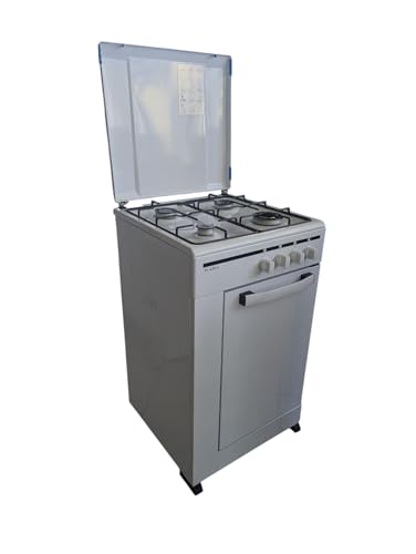 Cucina a gas fornello 4 fuochi Mobile portabombola Bianco LAREL