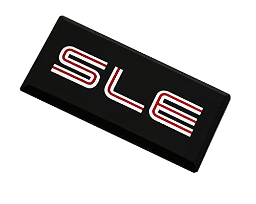 Image of SSDD 2 Pack SLE Side Cab Emblems 3D NamePlate Badge Logo Replacement for GMC Suburban Sierra Yukon Savanna (Chrome /Red) (CH-SLE)