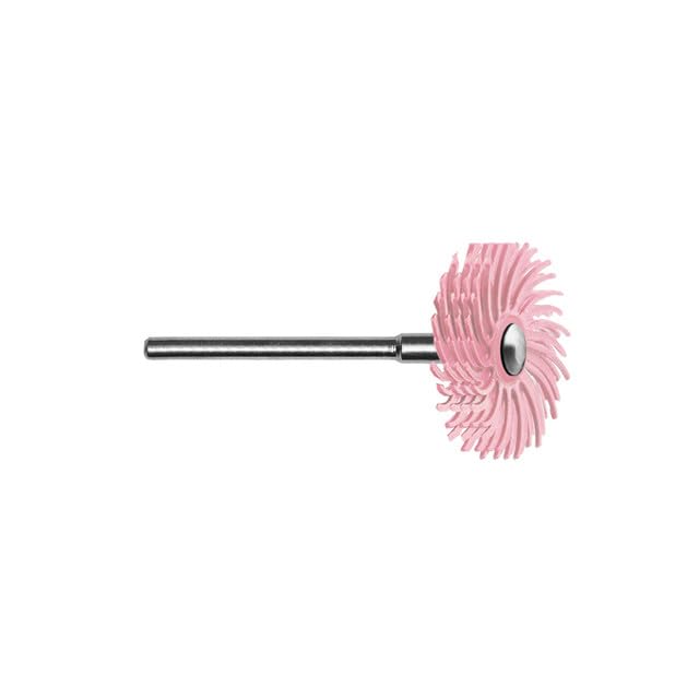 Dedeco Sunburst Radial Bristle Disc – 7/8" TC 4-Ply Mounted – Pink 1000 Grit (Extra-Fine) – Silicon Carbide (S/C) Polymer for Polishing & Finishing – 3/32" – 6/Box