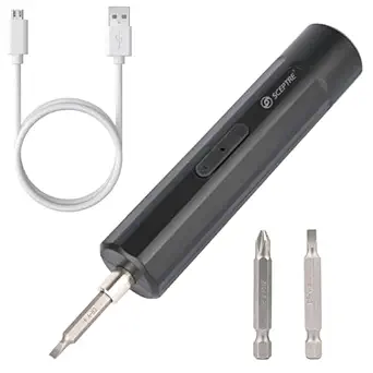Sceptre 3.6V 3Nm Electric Screwdriver Cordless All-in-one Design with Inbuilt Rechargeable Battery USB Type C LED Light & 2 Pcs Bit Set for Home Office DIY (Pack of 1)