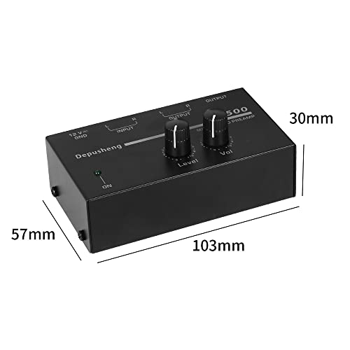 Depusheng Ultra-Compact Phono Turntable Preamp Dp500 With Level & Independent Volume Controls Rca Input & Output 1/4" Output,Low Noise #TOP5