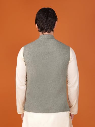 Image of Vastraa Fusion Men's Pure Wool Export-Quality Indian Traditional Nehru Jacket /Woolen Jacket For Men