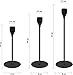 H-Tesco Set of 3 Matte Black Candle Holders for Taper Candles, Modern Decorative Candlestick Holder for Table, Centerpiece for Wedding, Dinning, Party, Fits Thick&Led Candles