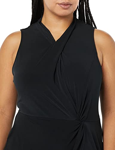 Image of Amazon Essentials Women's Sleeveless Faux Wrap Dress with Crossover Twist Neck