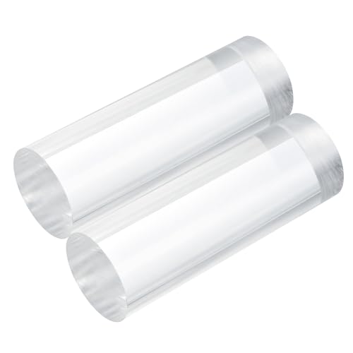 MECCANIXITY 2pcs Acrylic Round Rods 1 3/8" x 4" Clear Acrylic Dowel Rods Sticks Plastic Sticks Strip for DIY Crafts Lighting Gardening Decorations - 35mm x 100mm