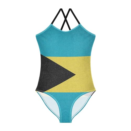 Aflyko Girls Patriot Flag Halter Swimsuit One Piece Beach Swimwear 3-10T