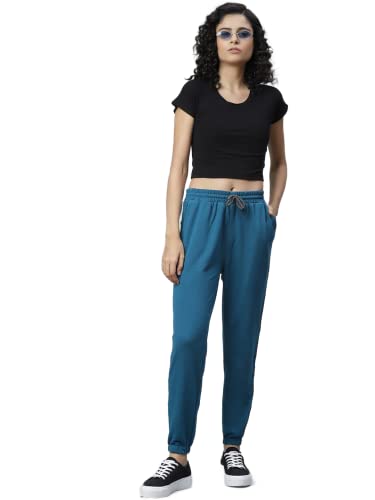 Image of Hubberholme Women's Cotton Blend Regular Fit Fearless Text Printed Track Pants
