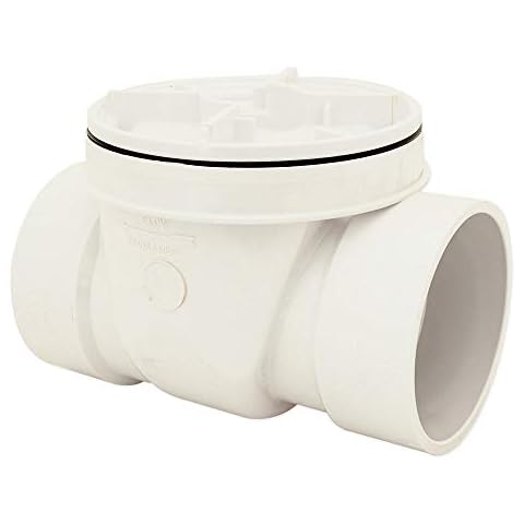 Canplas 73009 Backwater Valve with 4-Inch PVC, White Cover