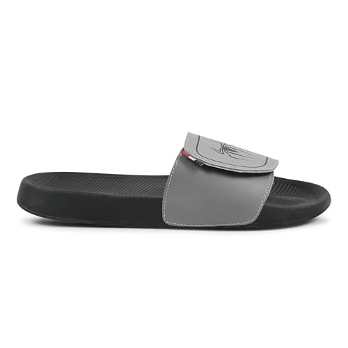 Image of PERY-PAO Sliders Mens White, Black, Grey Stylish Printed Flip Flop & Slippers