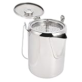 Plyisty 9-Tassen-Kaffeemaschine aus Edelstahl mit Filtern, Langlebige Kaffeemaschine mit Herd für Wohnmobil-Camping Im Freien, Tragbar und Langlebig, Leicht zu Reinigen, Geeignet für Liebhaber