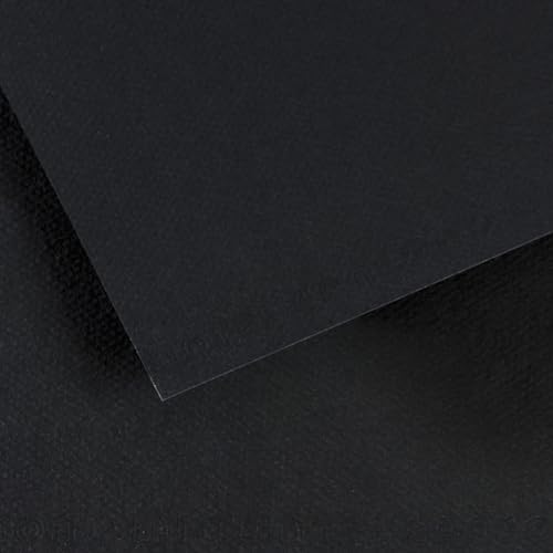Papier à dessin noir Canson Mi-Teintes 25 feuilles 21x28 cm au grain nid d'abeille