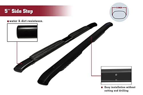 Estribos laterales ovalados TAC 5" para Toyota Tacoma Doble Cabina 2005-2023 miniatura 5