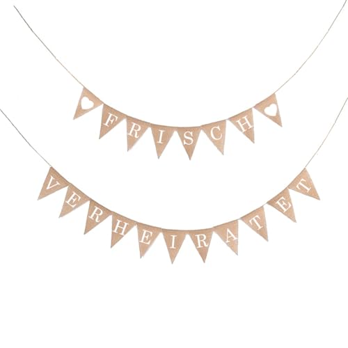SILARLAIT Girlande Hochzeit Vintage Jute, 8M Wimpelkette Hochzeit...