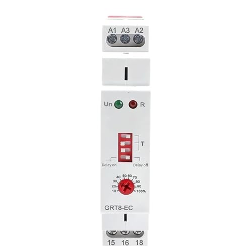 Relais temporisé GRT8-EC AC380V minuterie rail DIN pour retard hors tension